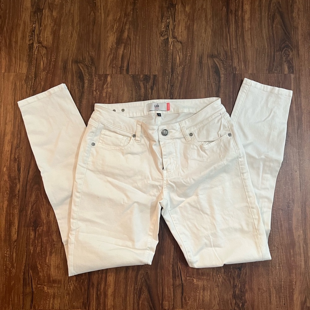 Cabi "The Skinny" White Cotton Blend Stretch Jeans Size 4